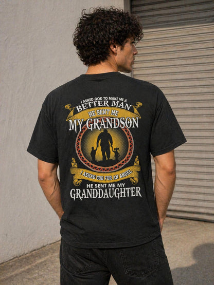Grandpa Gift T-Shirt “Better Man / Grandson Granddaughter”