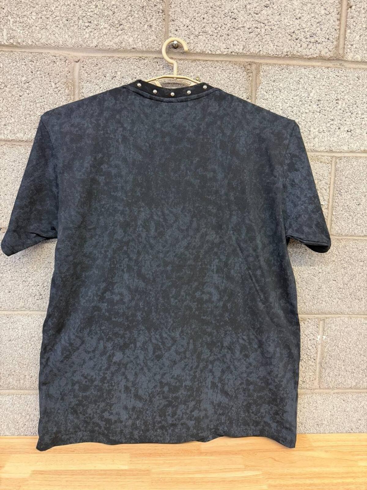 Rebel Vengeance Eye Cross Studded Tee Black Acid Wash 3X NWT