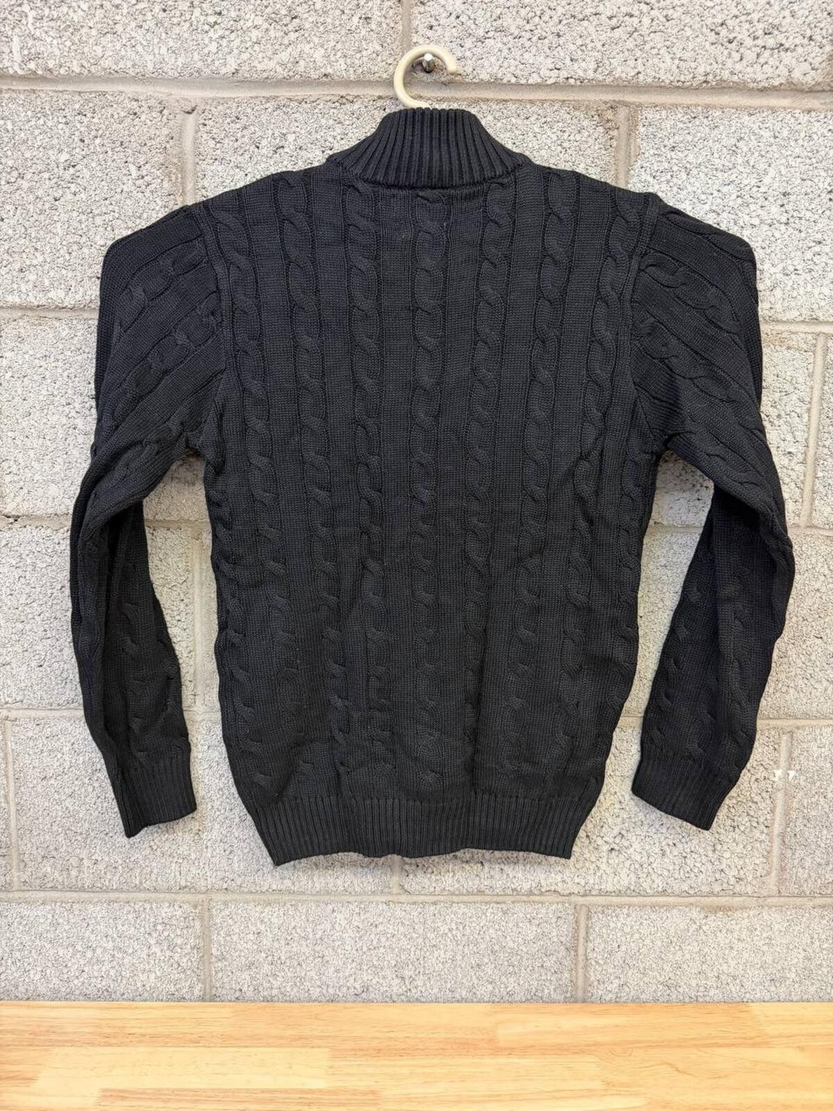 Y2k Polo Ralph Lauren cable knit quarter zip sweater black S