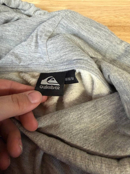 Y2K Quiksilver Gray Surf Hoodie Pullover Medium 2000s