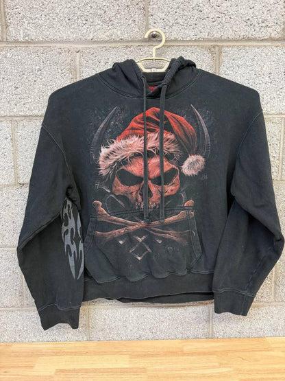 Spiral Direct Skull Santa Gothic Hoodie XXL Black Metal