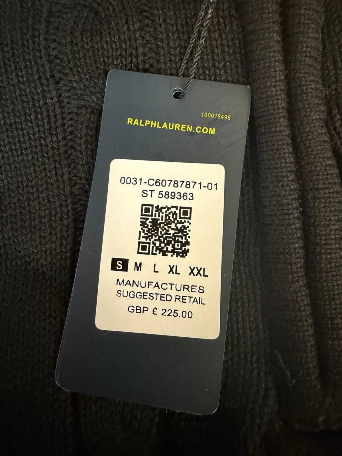 Y2k Polo Ralph Lauren cable knit quarter zip sweater black S