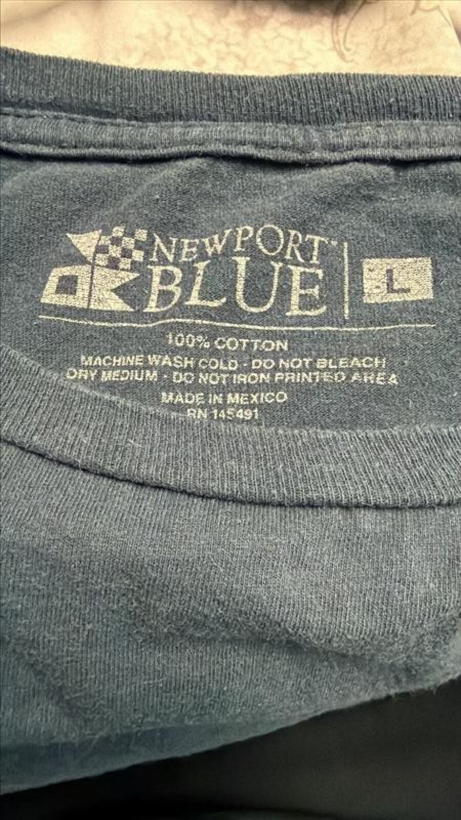 Newport Blue Beach Side T-Shirt L Surf Tee 2010s