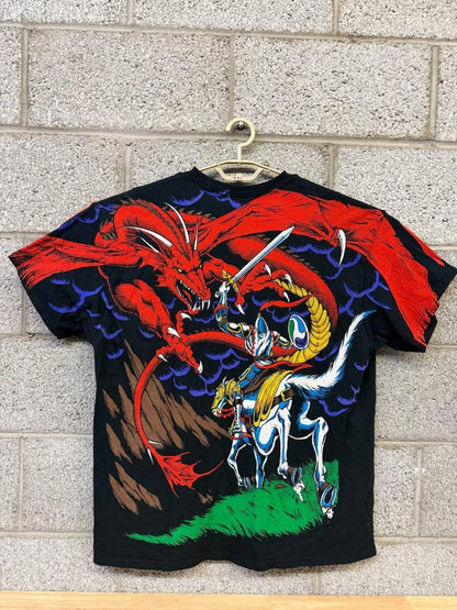 Liquid Blue Red Dragon Fantasy All Over Print Graphic XL