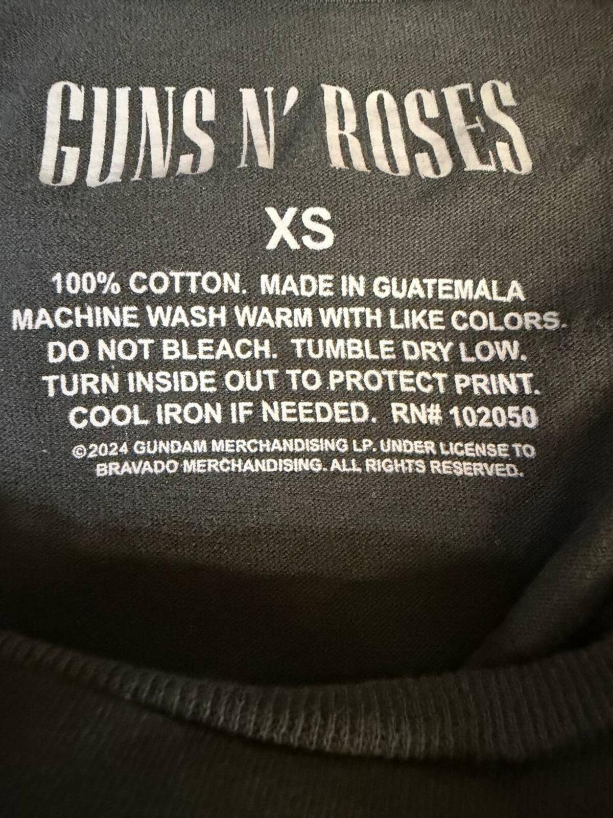 Thrashed Guns N RosesTour Appetite For Destruction Tee XS