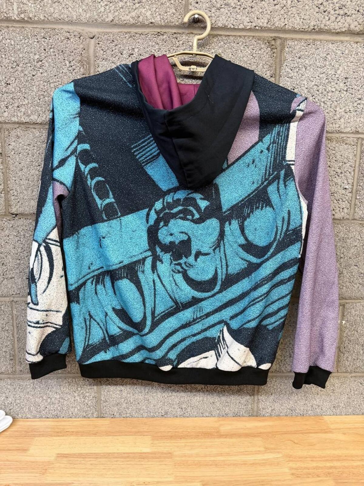 Handmade Spider-Man Symbiote Tapestry Hoodie XL Marvel Style
