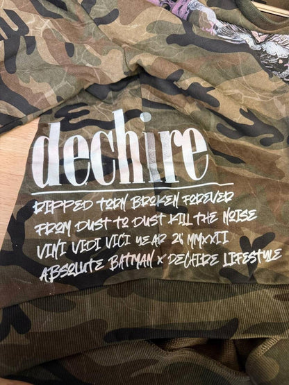 Dechire Batman Camo Crewneck XL Streetwear Sweatshirt