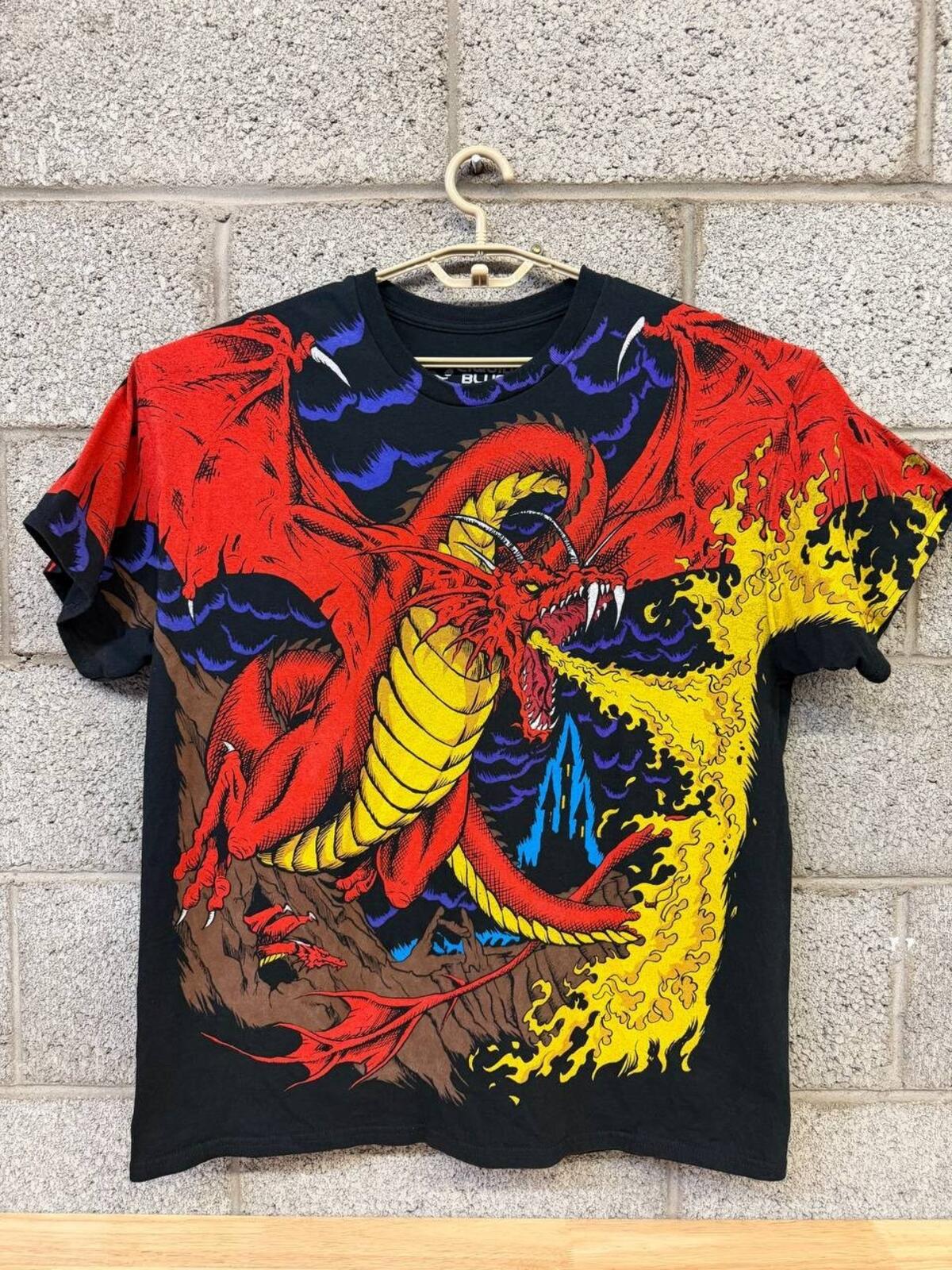 Liquid Blue Red Dragon Fantasy All Over Print Graphic XL