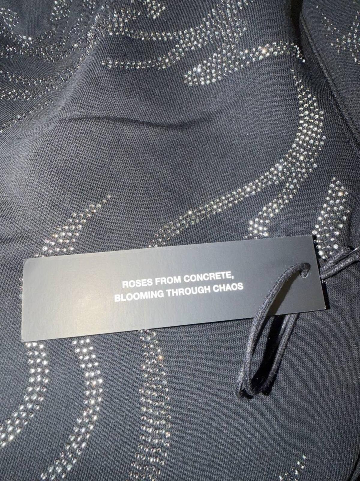 Civil Regime Rhinestone Flame Zip Hoodie XL Black Streetwear