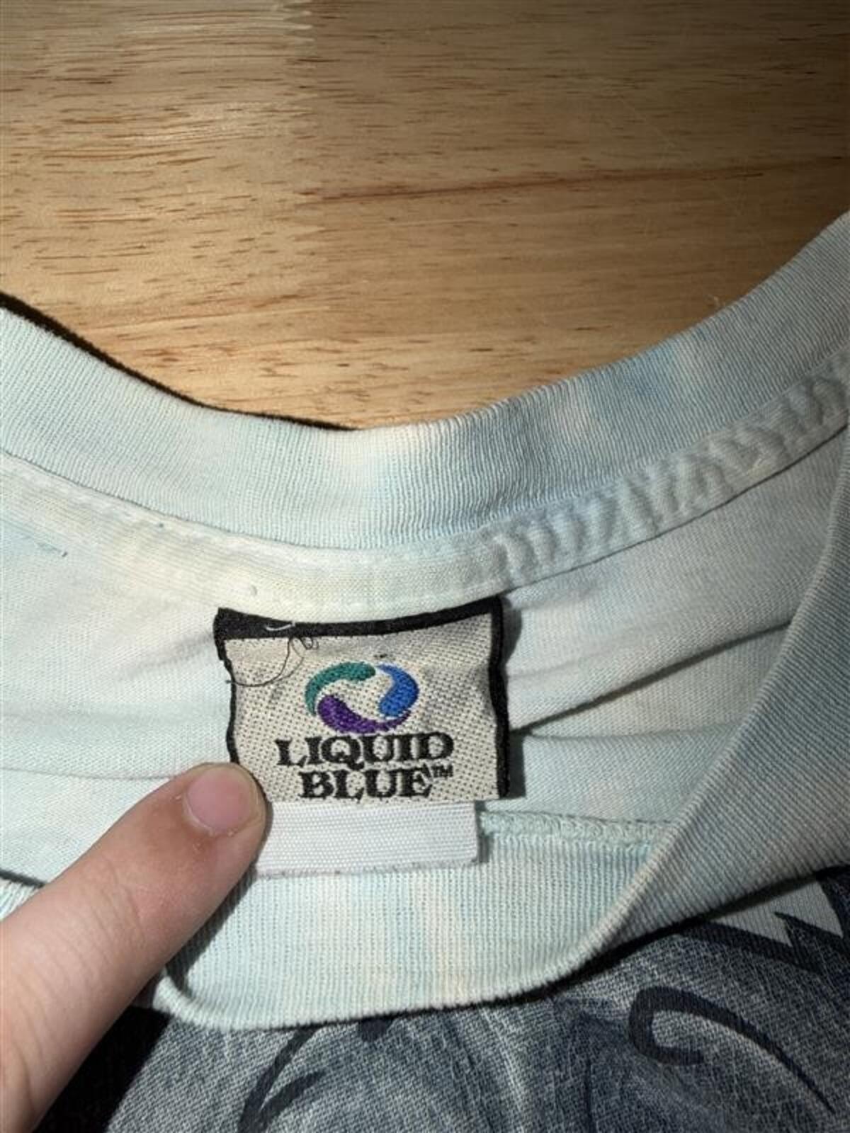 Grateful Dead Bear Tie Dye Small Oversized Liquid Blue 2000s