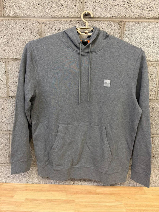 BOSS Hoodie XXL Gray Minimal Luxury Pullover Sweatshirt