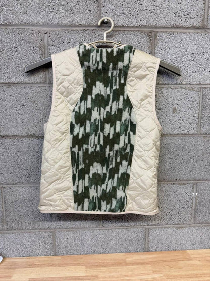 Puma Market Quilted Fleece Vest Small Green Cream Streetwear