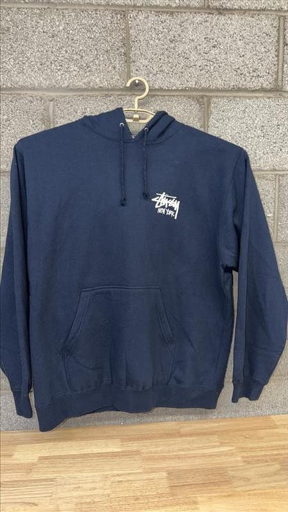 Stüssy NY Hoodie XL Navy Pullover Streetwear Sweatshirt
