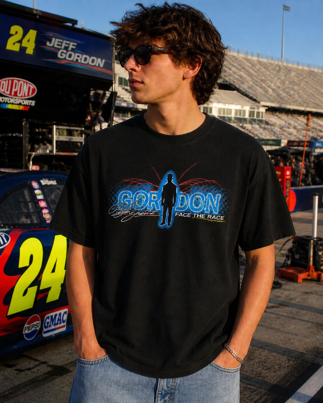 Vintage Jeff Gordon #24 Face The Race NASCAR T Shirt 2003