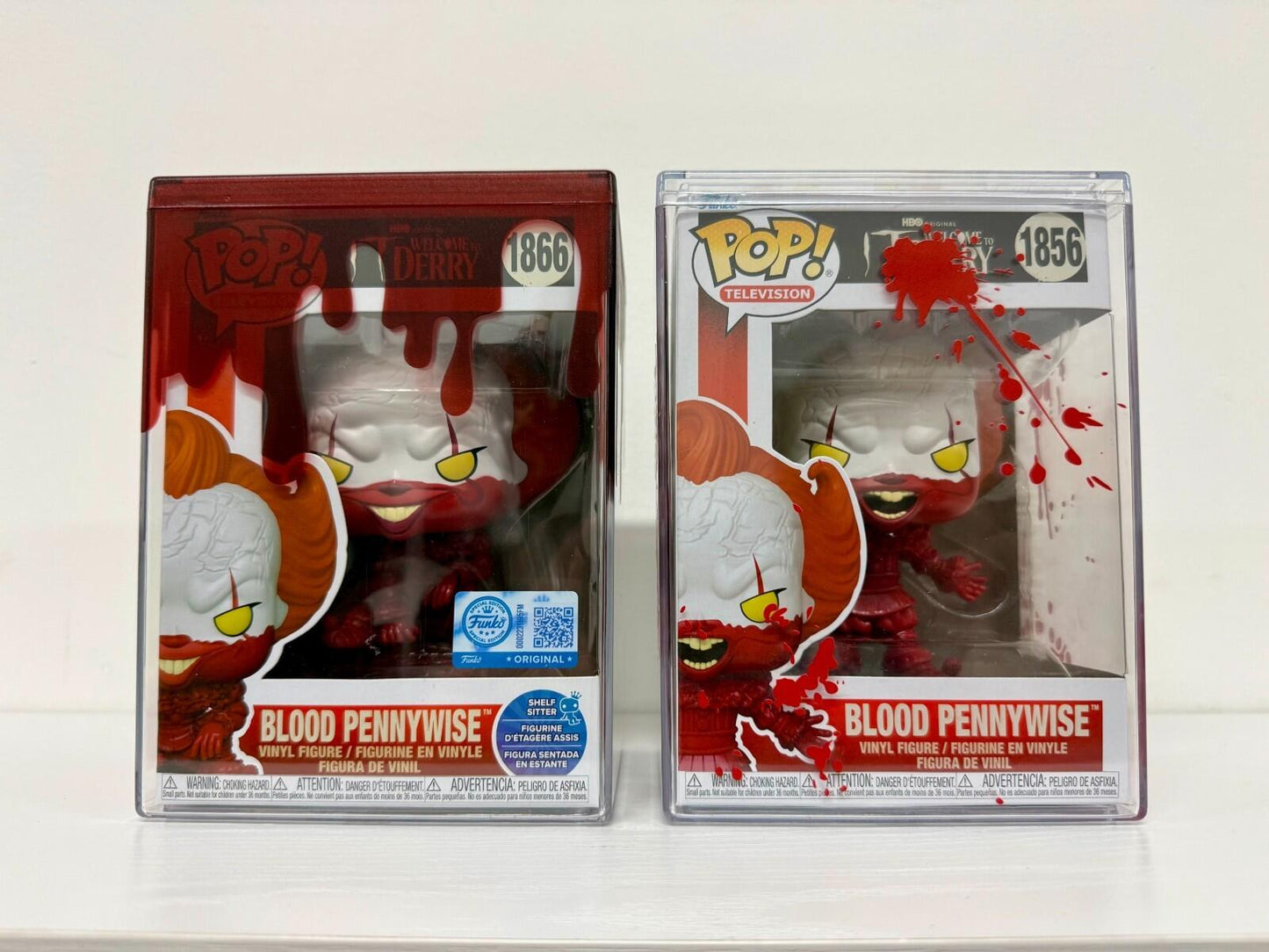 Funko Pop IT Bloody Pennywise #1856 & #1866 Bundle w Display