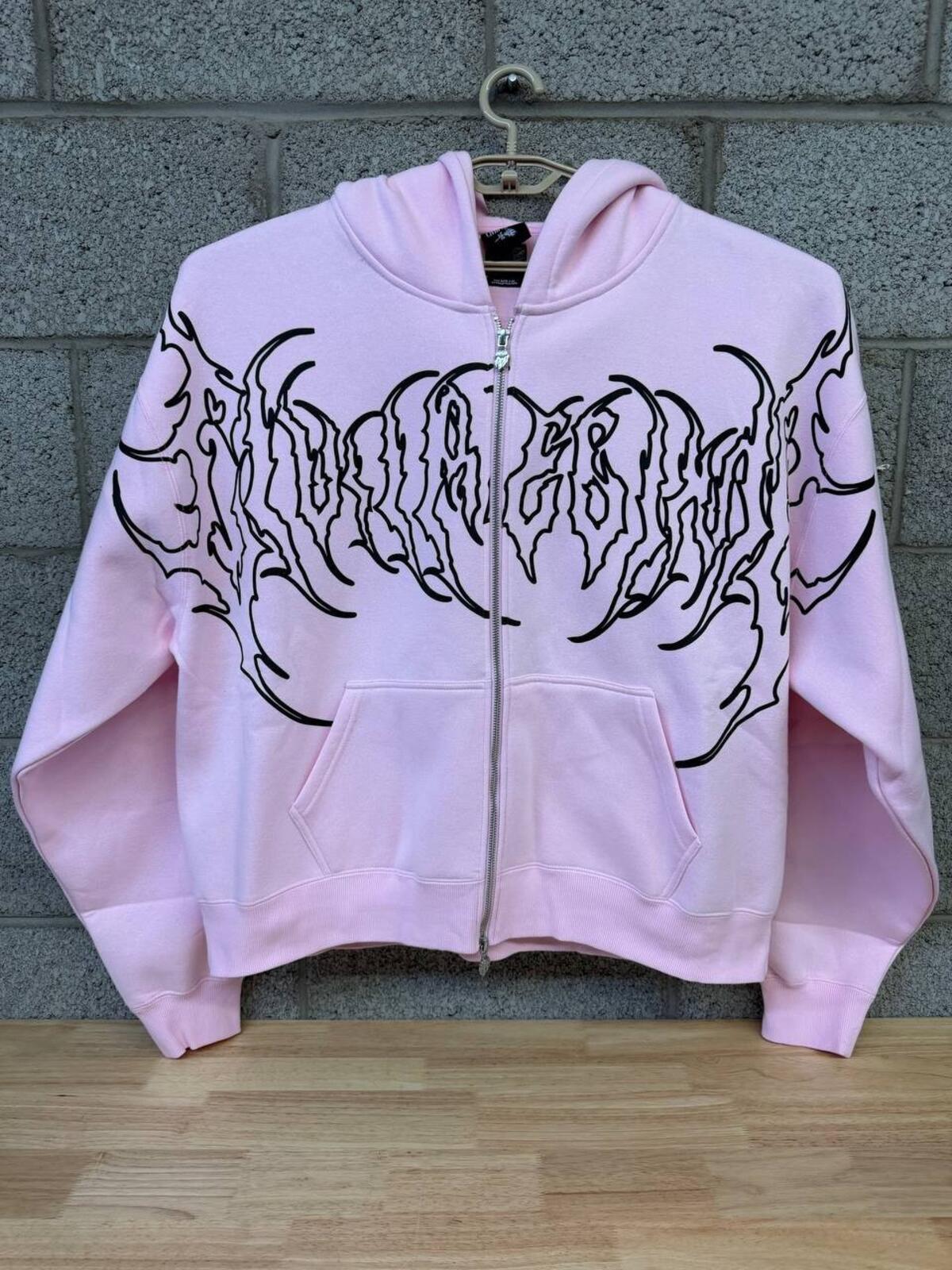 Civil Regime Pink Full Zip Hoodie Streetwear Graphic XXL