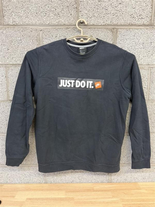 Nike Just Do It Sweatshirt L 2010s Black Crewneck Streetwear