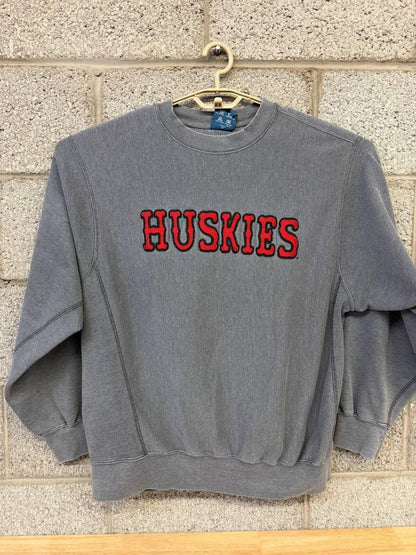 Vintage Sport Huskies Crewneck Sweatshirt Embroidered Large