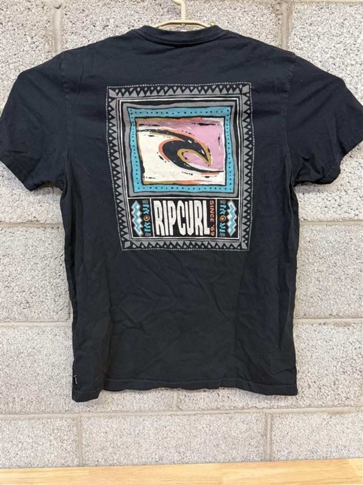 Rip Curl Surf Graphic Tee Medium Black Standard Fit Back Hit