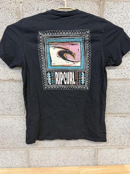 Rip Curl Surf Graphic Tee Medium Black Standard Fit Back Hit