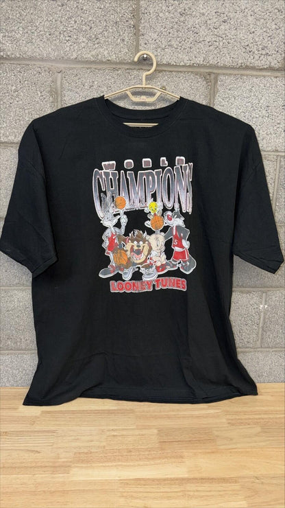 Looney Tunes World Champions Basketball Graphic T Shirt Blk