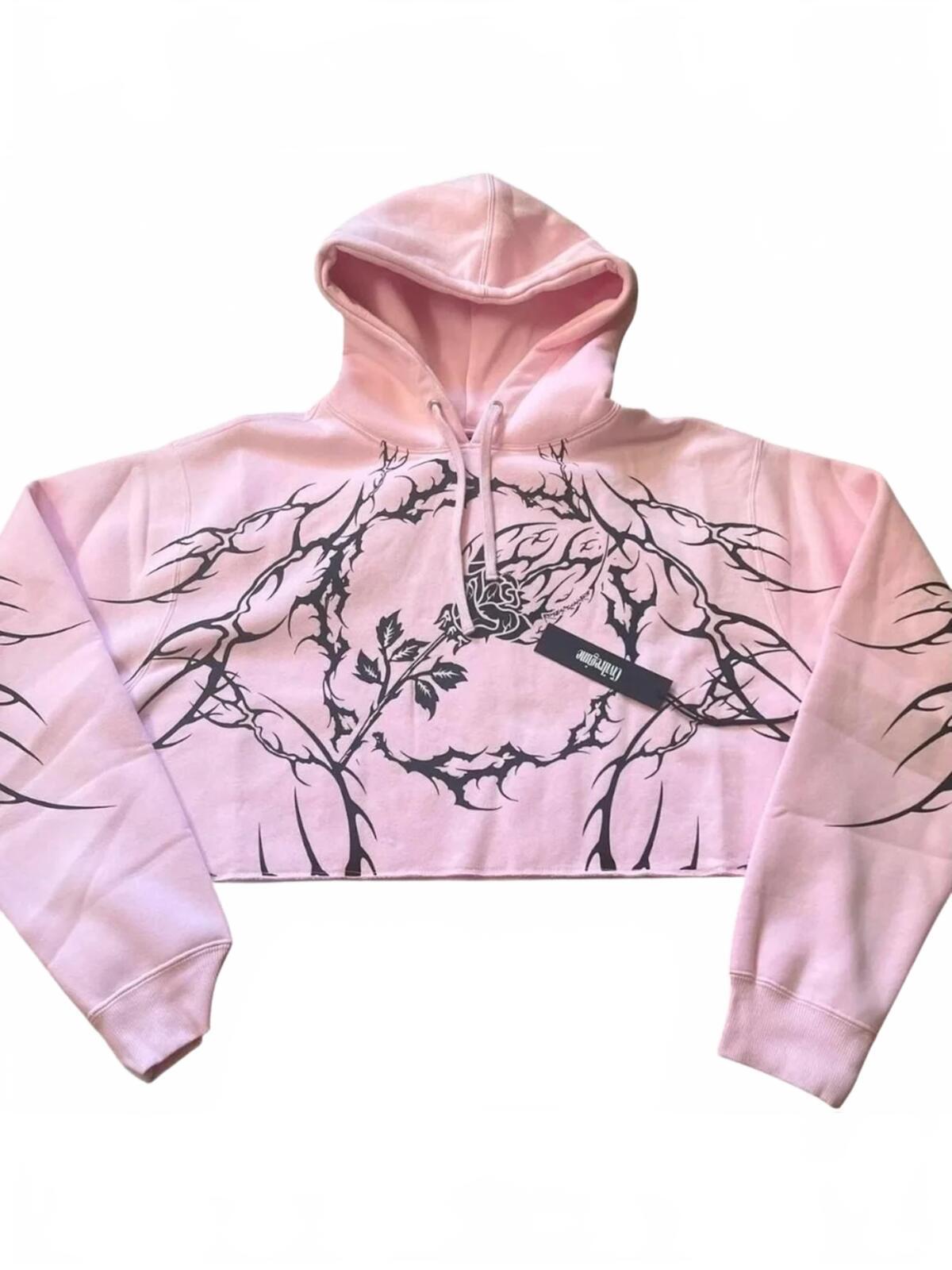 Civil Regime Bloom forever cropped hoodie pink L