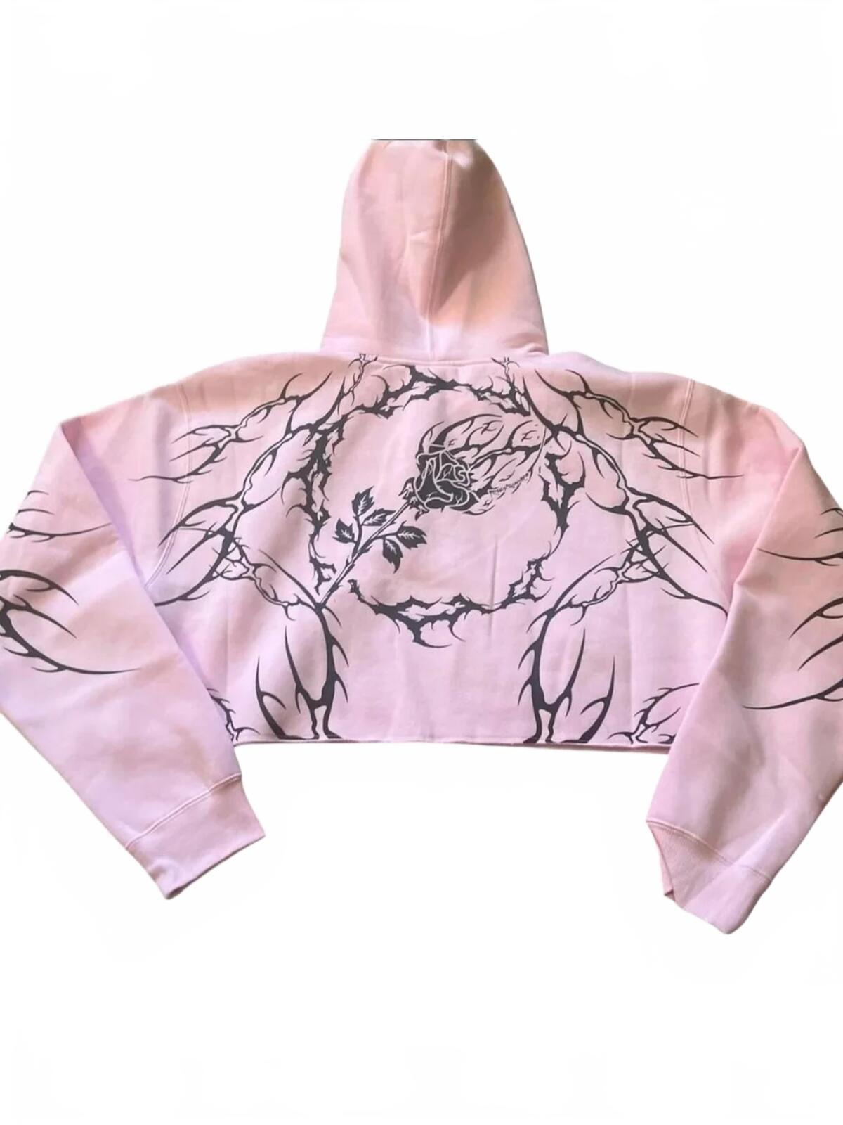 Civil Regime Bloom forever cropped hoodie pink L